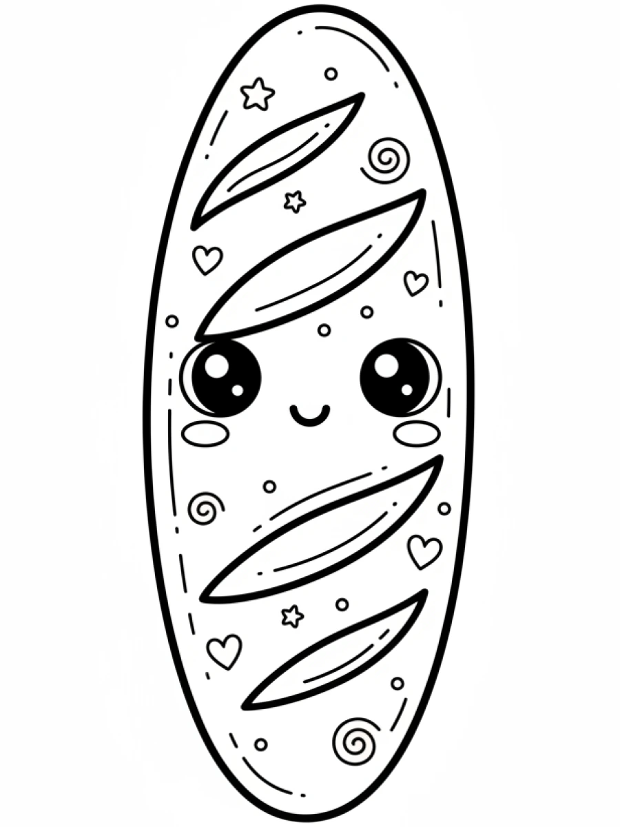 Coloriage baguette de pain croustillante