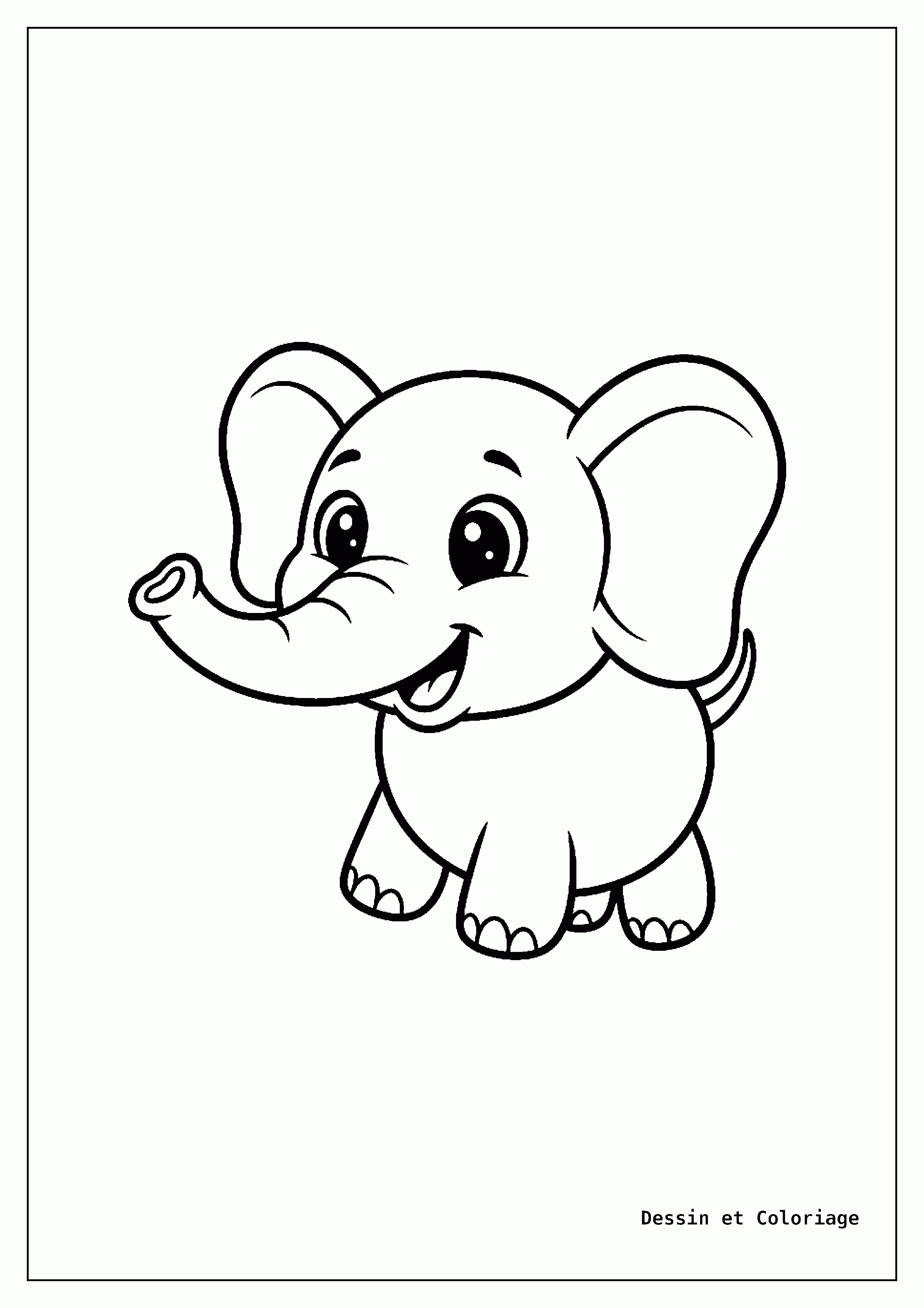 coloriage kawaii facile — Un ballon de baudruche en forme d'animal avec un visage heureux et de grands yeux joyeux, flottant.