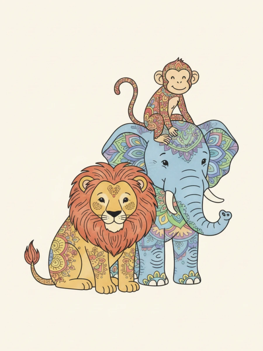 coloriage mandala animaux