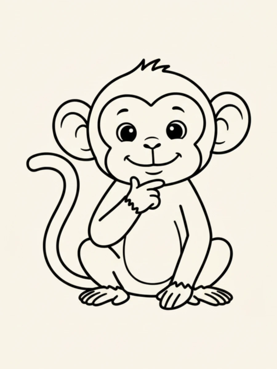 Coloriage animaux coloriage singe