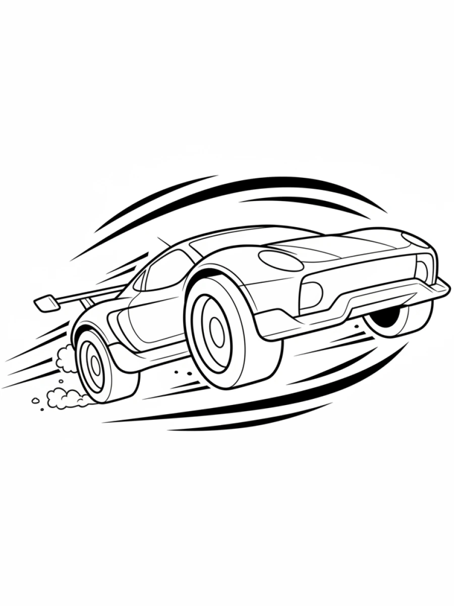 Coloriage Voiture en accélération